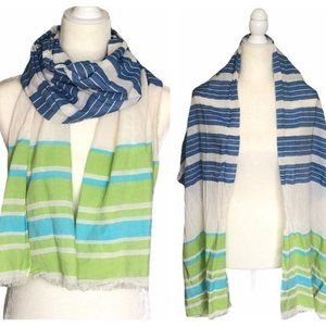 Stripe Woven Rectangle Scarf Wrap Beach Cover Up